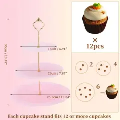 Unique Bargains Round 3-Layer Cake Display Holder with Layered Serving Tray for Pastries Donuts and Fruits