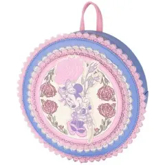 Loungefly Disney Minnie Floral and Lace Round Pink Mini Backpack