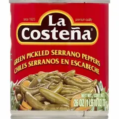 La Costena Green Pickled Serrano Peppers - 12 pack, 26 oz