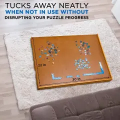 Jumbl 23" x 31" Jigsaw Puzzle Board, Portable Table with 4 Drawers