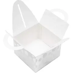 Bright Creations 24 Pack Paper Gift Boxes, Treat Boxes for Wedding & Birthday Party Favors, Metallic Silver 3.5 x 3.5 x 3.4 in