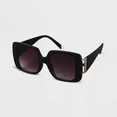 Women's Retro Square Sunglasses - A New Day&trade; Black