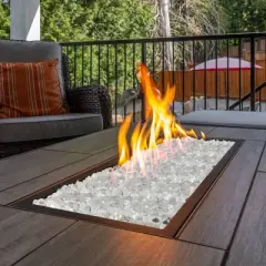 Home-Complete 10.47 lbs .5" Reflective Crushed Rock Fire Glass Clear