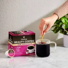 VitaCup Beauty Collagen Coffee Pods w/ Biotin for Hair, Skin & Nails Medium Dark Roast - 32ct