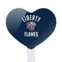 Liberty University Flames Logo Heart Love Cupcake Picks Toppers Decoration Set of 6