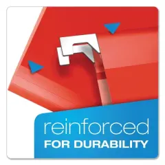 Pendaflex Reinforced Hanging Folders 1/5 Tab Letter Red 25/Box 415215RED