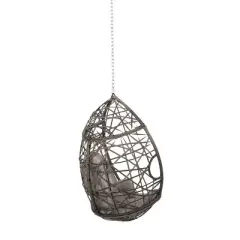 PAGED Outdoor Swing Modern Hanging Egg Chair with Water-resistant Cushions and Woven Finish for Backyard, Garden