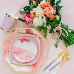 Jollity & Co. - Pretty in Pink Dessert Plates - Pack of 8 Paper Plates
