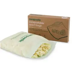 Compostic 100% Compostable Quart Bags - 50ct