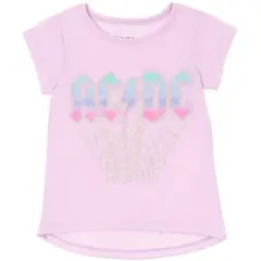 AC/DC Girls T-Shirt and French Terry Shorts Outfit Set Toddler 