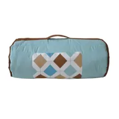 Bacati - Mod Dia/Stripes Aqua Teal Beige Brown Toddler Nap Mat