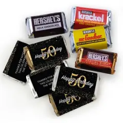 105 pcs 50th Birthday Party Candy Hershey's Chocolate Mix (1.75 lb) - by Just Candy