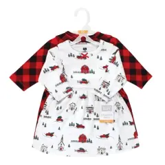 Hudson Baby Infant and Toddler Girl Cotton Dresses, Christmas Scene