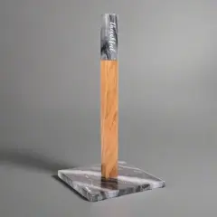 Lexi Home Marble Counter Embossed Paper Towel Holder - Mount Grey