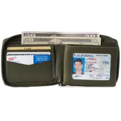 Alpine Swiss Logan Zipper Bifold Wallet For Men or Women RFID Safe Comes in a Gift Box
