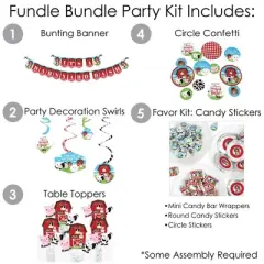 Big Dot of Happiness Farm Animals - Barnyard Baby Shower or Birthday Party Supplies - Banner Decoration Kit - Fundle Bundle