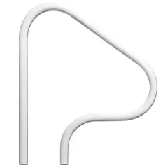 Saftron 3 Bend Return to Deck Polymer Swimming Pool Handrail, White & Chemical Resistant Cool to Touch High Impact Polymer Anchor Sockets (2 Pack)
