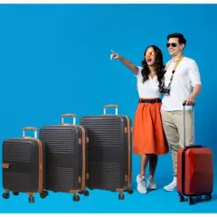 World Traveler Smart Hardside 3-Piece Luggage Set With USB Port