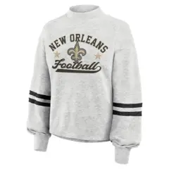 NFL New Orleans Saints Women's Oatmeal Heather Crew Neck
