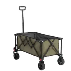 FATMOON Folding Wagon Cart with All Terrain Wheels & Adjustable Handle,360&deg; Smooth Mobility,Foldable Design for Camping,Shopping,Sports,Outdoor