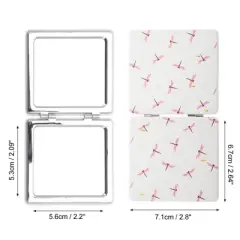 Unique Bargains Folding Makeup Mirror Pink White 1 Pc