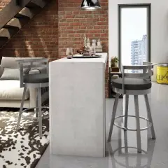 30.6" Render Swivel Barstool Silver - Amisco