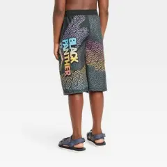 Boys' Marvel Black Panther Swimsuit Trunks - Black