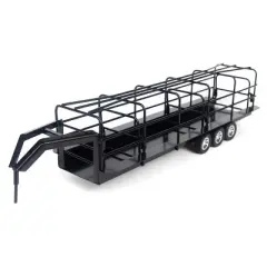 1/16 Little Buster Toys Black Gooseneck Long Trailer with Split Gates, 200849