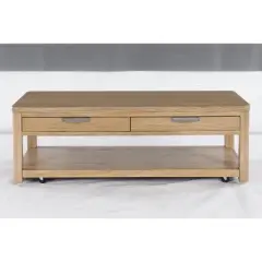 Signature Design by Ashley Rencott Two Drawer Coffee Table, Light Brown