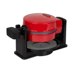 MegaChef Non-Stick Round Electric Flip 5" Belgian Waffle Maker in Red