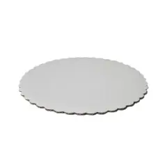 O'Creme White Scalloped Round Cake Board, 12", Pack Of 10