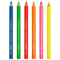 Lyra&reg; Color Giant Colored Pencils, Neon, 6.25mm, Lacquered, 6 Colors