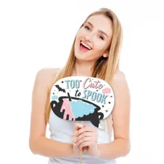 Big Dot of Happiness Funny Boo-y or Ghoul - Halloween Gender Reveal Party Photo Booth Props Kit - 10 Piece