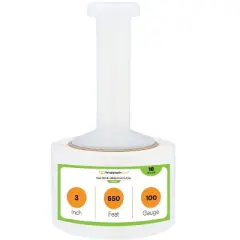 PSBM 18 Rolls 3" x 650 Ft. x 100 Ga Clear Hand Wrap Stretch Film with Plastic Handle