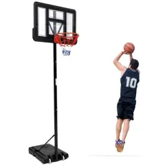 Portable Basketball Hoop 5.2-10FT Adjustable Basketball Goal System, 44 Inch Outdoor Hoop & Goals for Kids, Youth, and Adults in Backyard