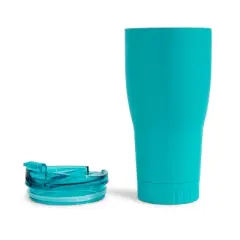 Silver Buffalo Matte Teal Stainless Steel Tumbler With Flip Lid | Holds 30 Ounces
