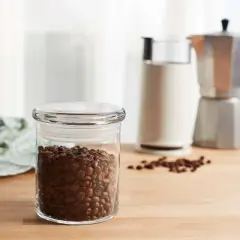 Libbey Cylinder Glass Storage Jars with Lids, 22-ounce, Set of 3