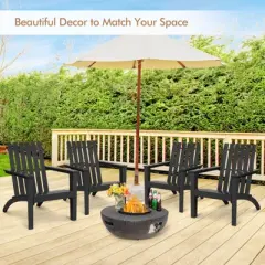 Tangkula 2PCS Wooden Adirondack Chair W/Ergonomic Design Outdoor Lounge Armchair Acacia Wood chair for Yard&Patio