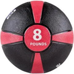 GoFit Medicine Ball (8 lbs; Black and Red)