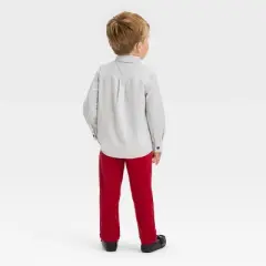 Toddler Boys' Long Sleeve Woven Shirt and Pants Set - Cat & Jack&trade; Gray