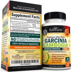 Garcinia Cambogia 1500MG Capsules, Body Health & Immune Support Supplement, Bioschwartz, 60ct
