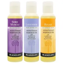 Massage Oil 3-Pack | Soothing Herbal Body Oil Trio for Relaxation, Hydration & Muscle Relief | Natural Spa Care | Plantlife