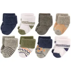 Luvable Friends Baby Boy Newborn and Baby Terry Socks, Aztec