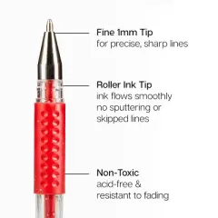 KINGART Gel Pens, Soft Grip, 24 Yellow & Red Tone Colors