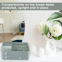 Unique Bargains Large Capacity Cosmetics Makeup Organizer Desk Organizer with 3 Drawers