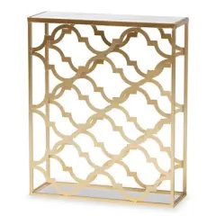 Calanthe Metal with Marble Tabletop Console Table White/Gold - Baxton Studio