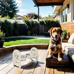 DSVIMOY Adjustable Pet Bowl, Travel Ready Dog&Cat Bowl, Pet Food Bowl Dog Feeding Station, Beige, 19"*7"*9.5"
