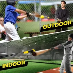 PLAYAPUT Hitting Trainer for Baseball and Softball, 52" Hitting Stick for Practice Swings, Yellow and Black