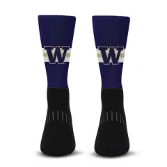NCAA Washington Huskies Streak Team Color Crew Socks - L