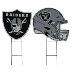 NFL Las Vegas Raiders 2pk Logo and Helmet Garden Stake Set